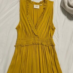 Maeve Mustard Ruffle Maxi Dress